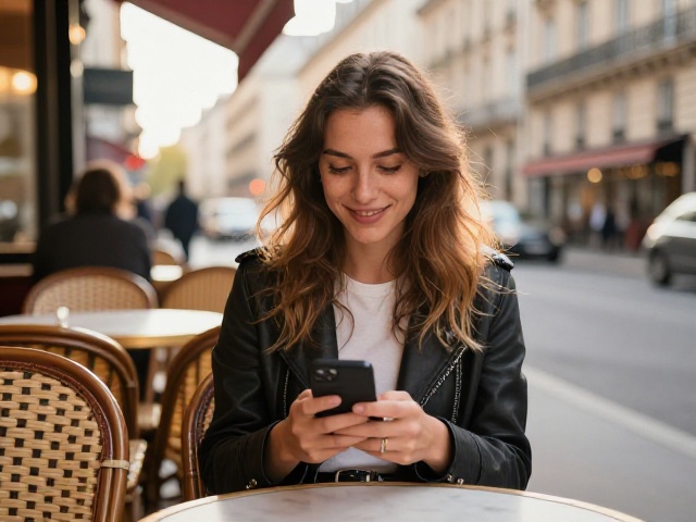 Personne utilisant Telegram pour les rencontres sur smartphone
